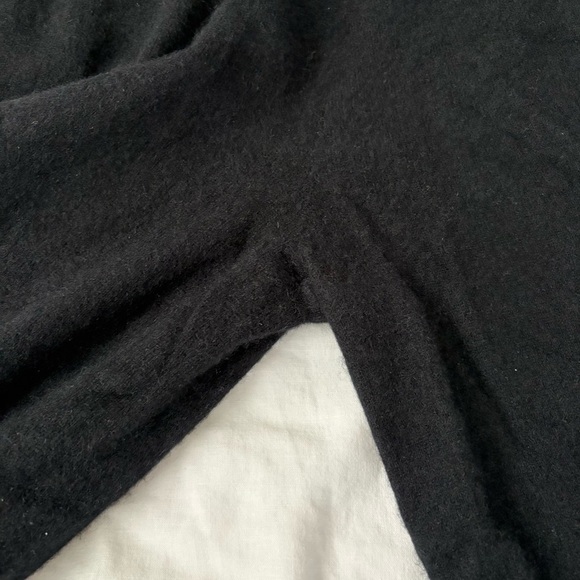 Nordstrom XL 100% cashmere Black Wide Leg Lounge Pants Women's Elastic - Picture 2 of 8